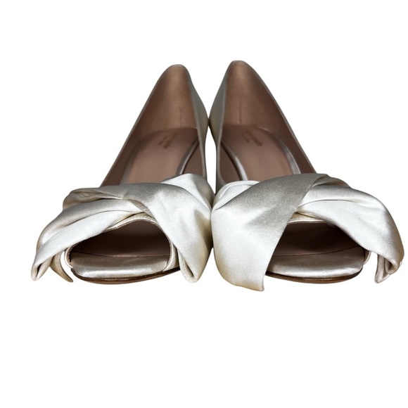 Kate Spade Crawford Bow Satin Lux Pump in Ivory NWT Size 10 - Picture 6 of 13